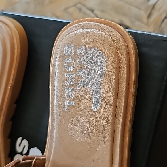 New SOREL Ellas leather slides sandals, 6.5 - Picture 5 of 7